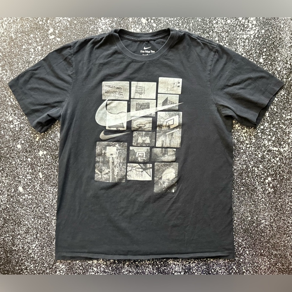 The Nike Tee Basketball Hoop Collage TShirt Size Medium